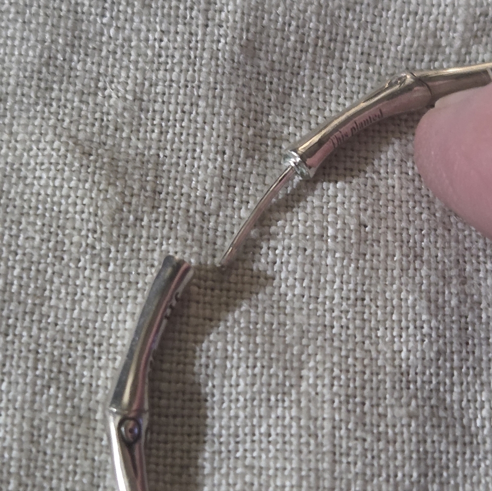 John Hardy Sterling Silver Medium Bamboo Hoop Earrings - Picture 2 of 9